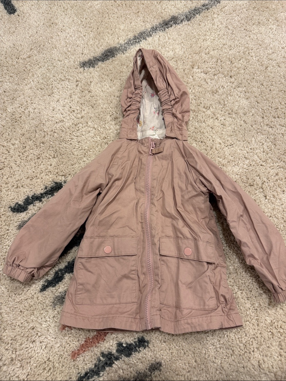 H&M Hooded Jacket in Dusty Rose (18M)